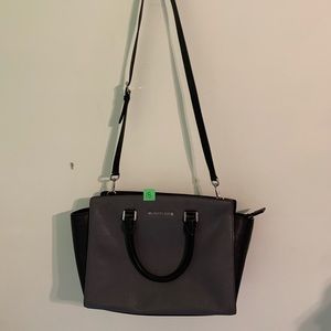 Black and gray Michael Kors purse